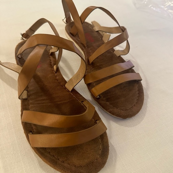 🎁Bundle 4 Free! 1st Kiss Strappy Camel Brown Sandals Size 8 - Picture 6 of 9